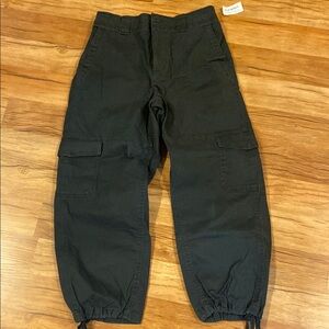 Old Navy Black Cargo Pants with tie Cuffs